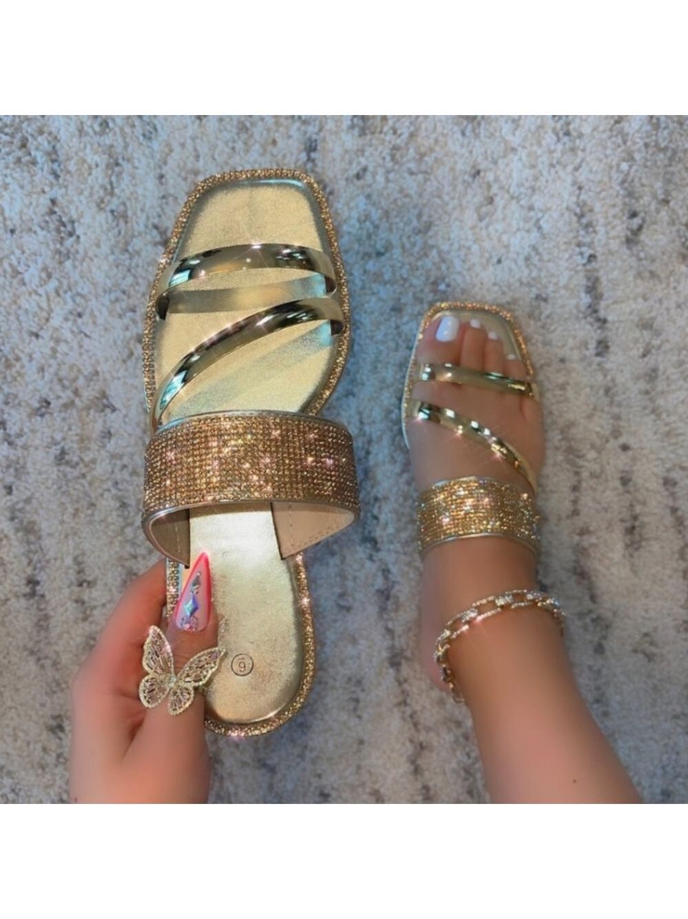 Just In Rose Gold Sandals Strappy